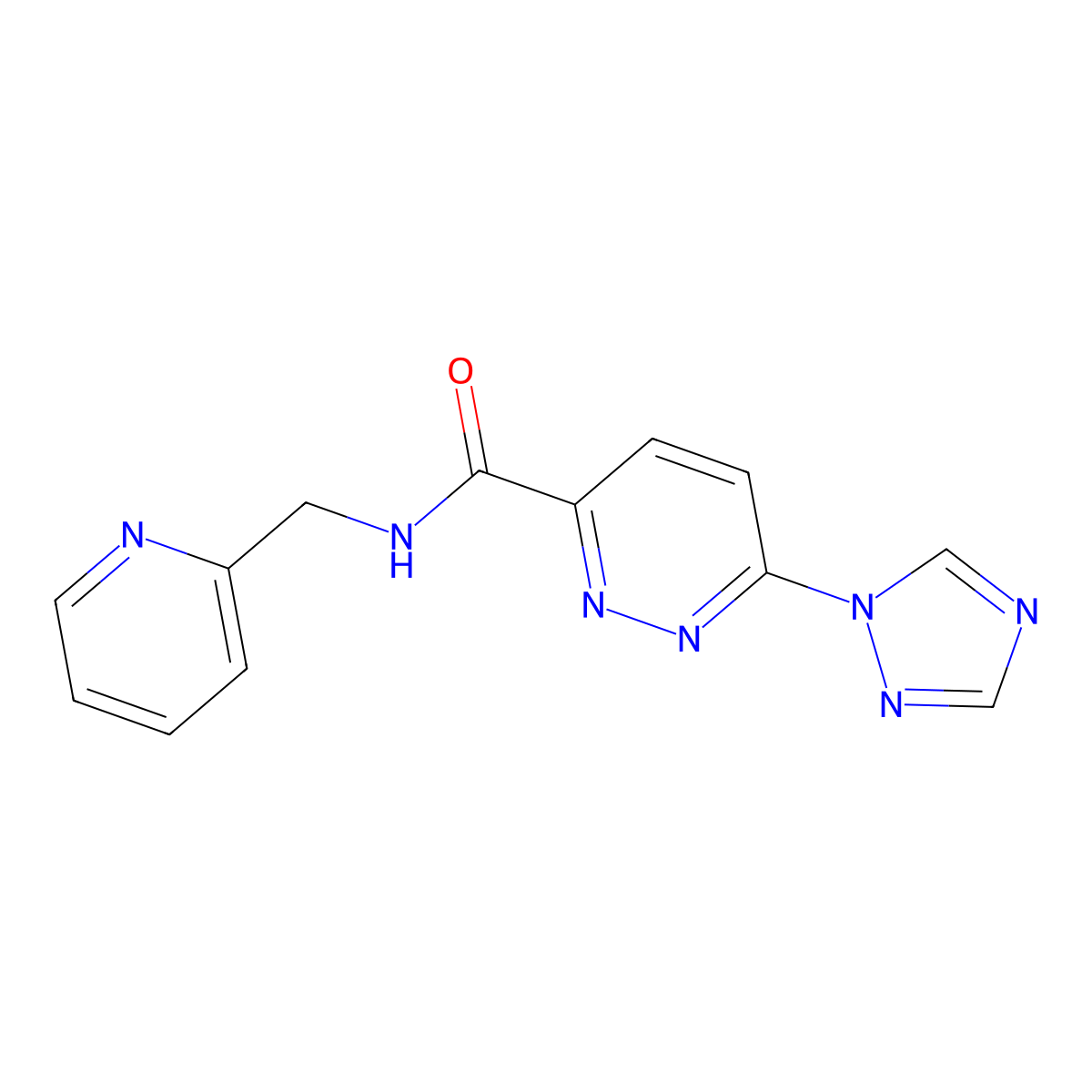 N-(pyridin-2-ylmethyl)-6-(1H-1,2,4-triazol-1-yl)pyridazine-3-carboxamide molecular structure, CAS 1448067-01-3