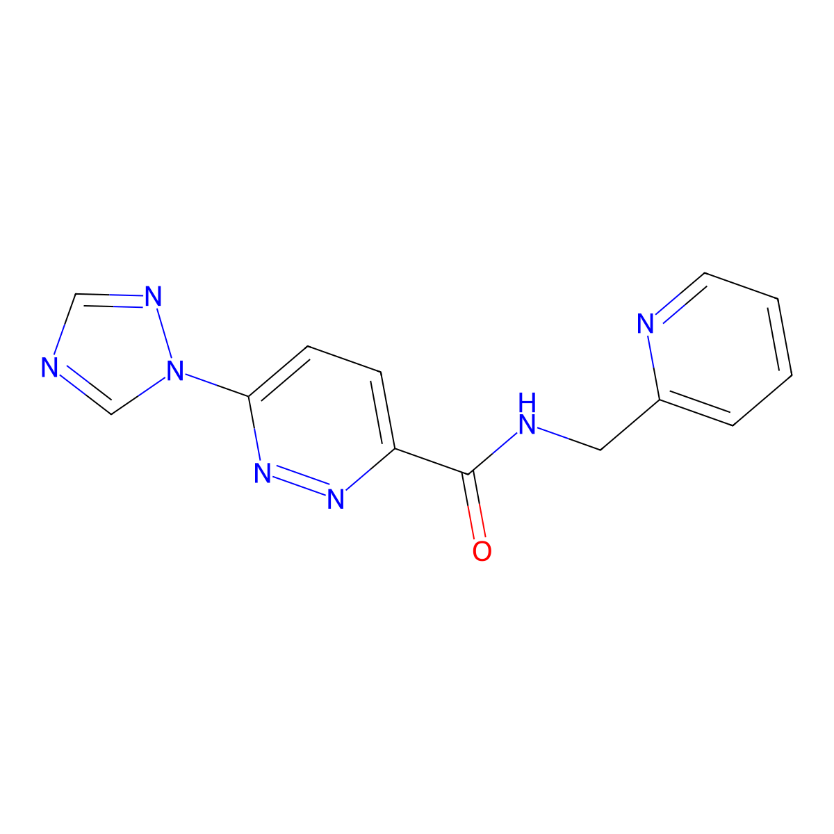 N-(pyridin-2-ylmethyl)-6-(1H-1,2,4-triazol-1-yl)pyridazine-3-carboxamide molecular structure, CAS 1448067-01-3