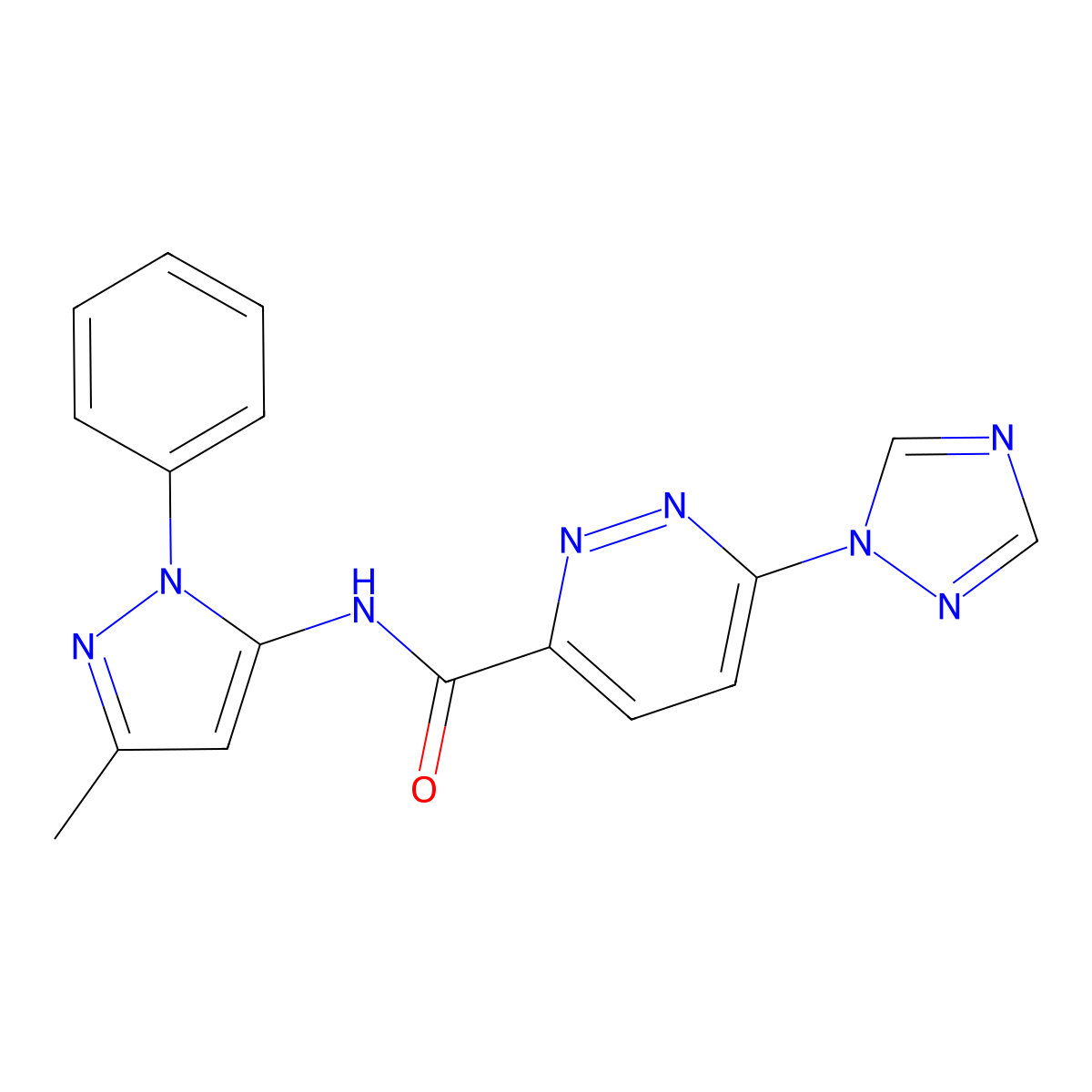 N-(3-methyl-1-phenyl-1H-pyrazol-5-yl)-6-(1H-1,2,4-triazol-1-yl)pyridazine-3-carboxamide molecular structure, CAS 1448067-16-0