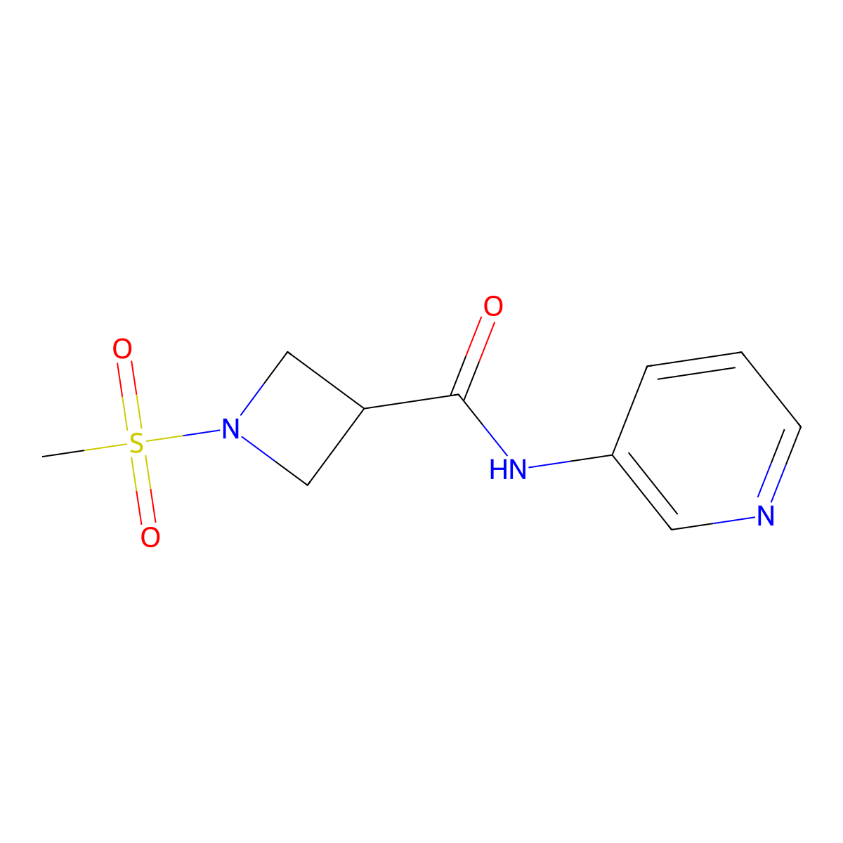 1-(methylsulfonyl)-N-(pyridin-3-yl)azetidine-3-carboxamide molecular structure, CAS 1448067-21-7