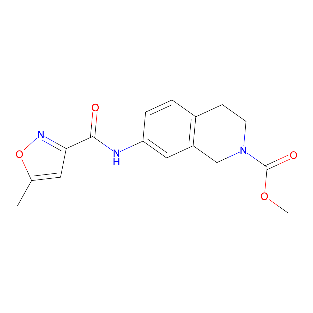 methyl 7-(5-methylisoxazole-3-carboxamido)-3,4-dihydroisoquinoline-2(1H)-carboxylate molecular structure, CAS 1448067-32-0