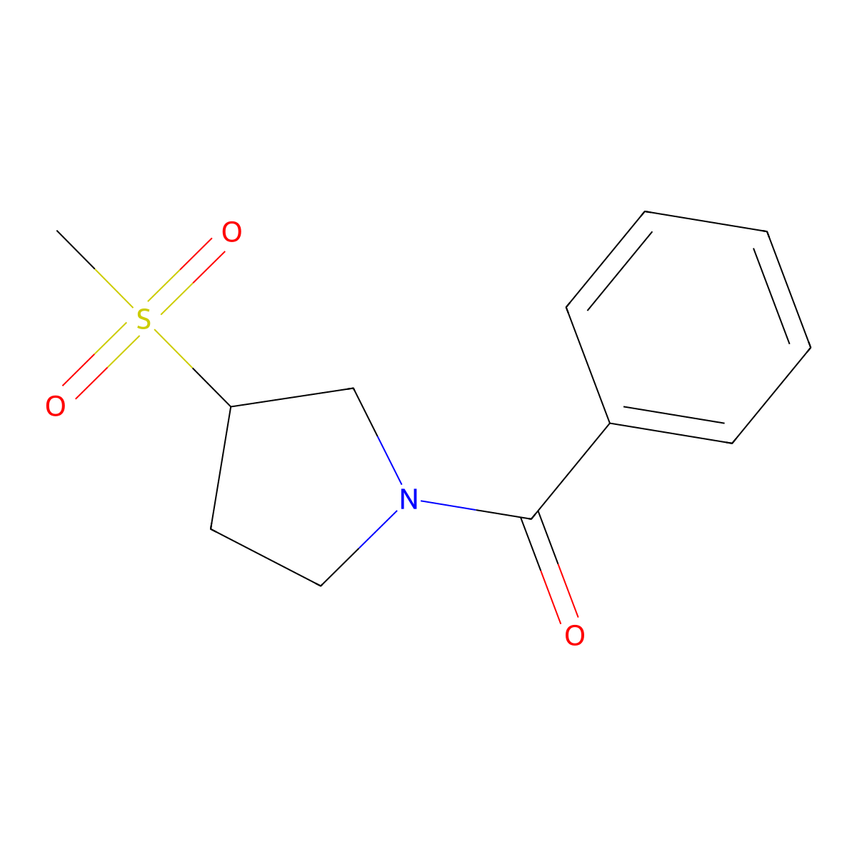 (3-(Methylsulfonyl)pyrrolidin-1-yl)(phenyl)methanone molecular structure, CAS 1448067-38-6