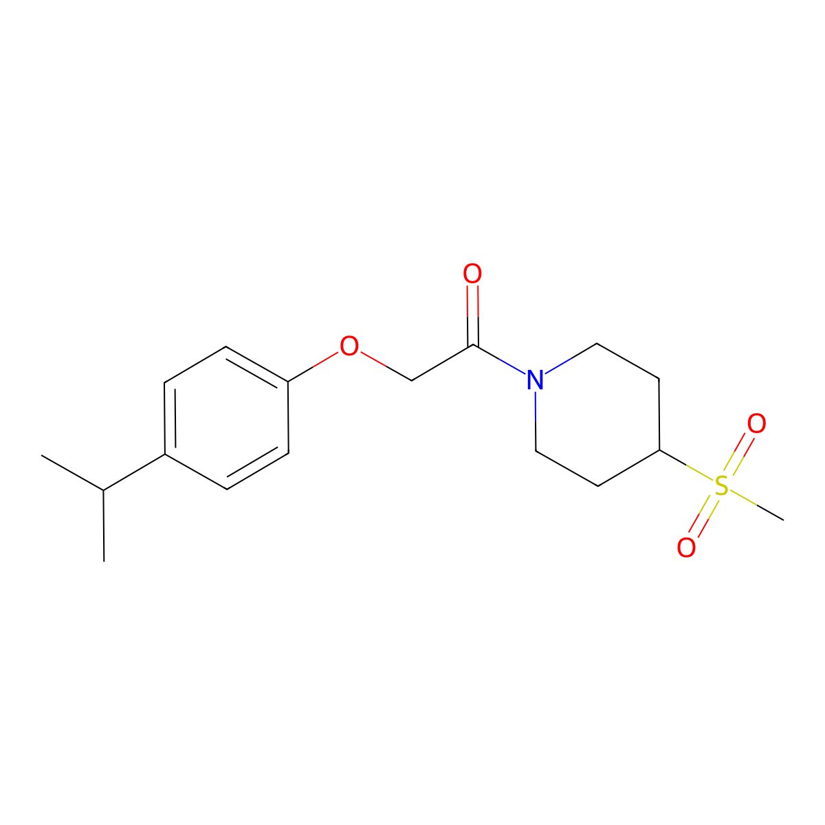 2-(4-Isopropylphenoxy)-1-(4-(methylsulfonyl)piperidin-1-yl)ethanone molecular structure, CAS 1448067-40-0