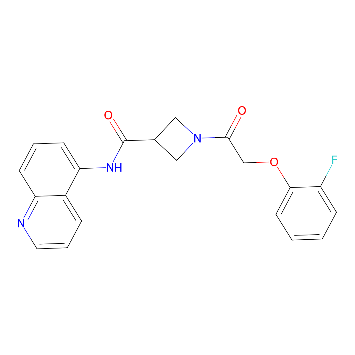 1-(2-(2-fluorophenoxy)acetyl)-N-(quinolin-5-yl)azetidine-3-carboxamide molecular structure, CAS 1448068-66-3