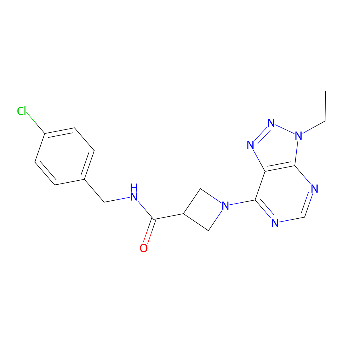 N-(4-chlorobenzyl)-1-(3-ethyl-3H-[1,2,3]triazolo[4,5-d]pyrimidin-7-yl)azetidine-3-carboxamide molecular structure, CAS 1448068-73-2