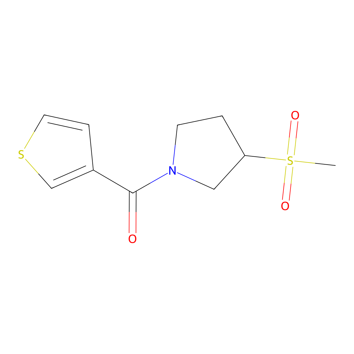 (3-(Methylsulfonyl)pyrrolidin-1-yl)(thiophen-3-yl)methanone molecular structure, CAS 1448069-15-5