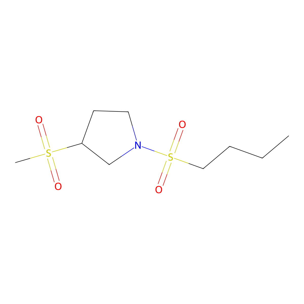 1-(Butylsulfonyl)-3-(methylsulfonyl)pyrrolidine molecular structure, CAS 1448069-21-3