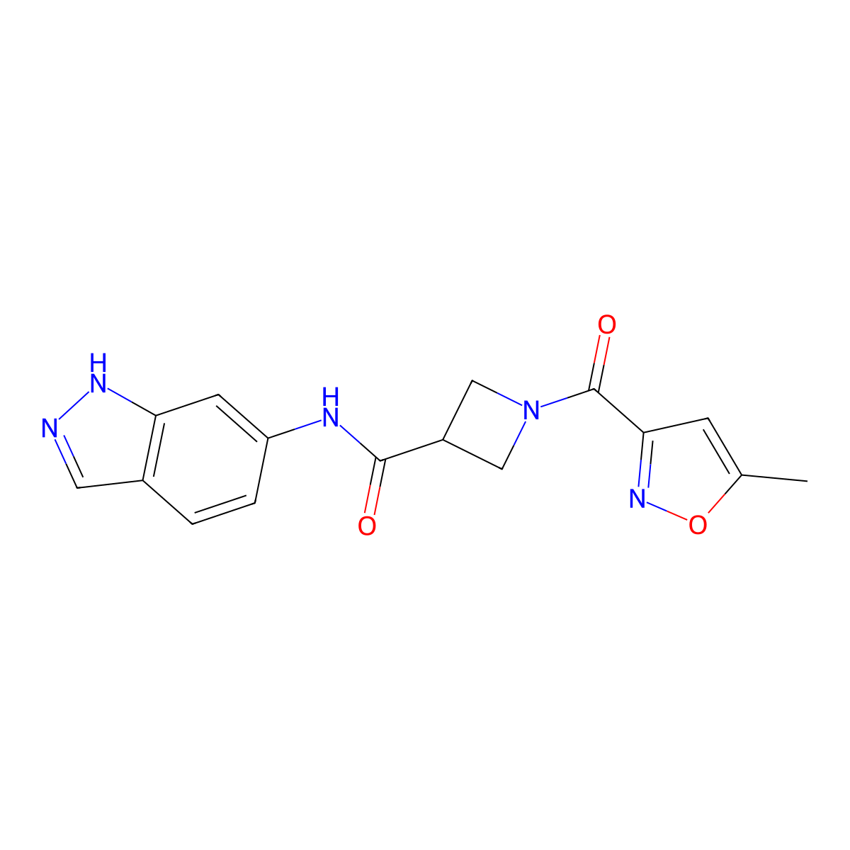 N-(1H-indazol-6-yl)-1-(5-methylisoxazole-3-carbonyl)azetidine-3-carboxamide molecular structure, CAS 1448069-22-4
