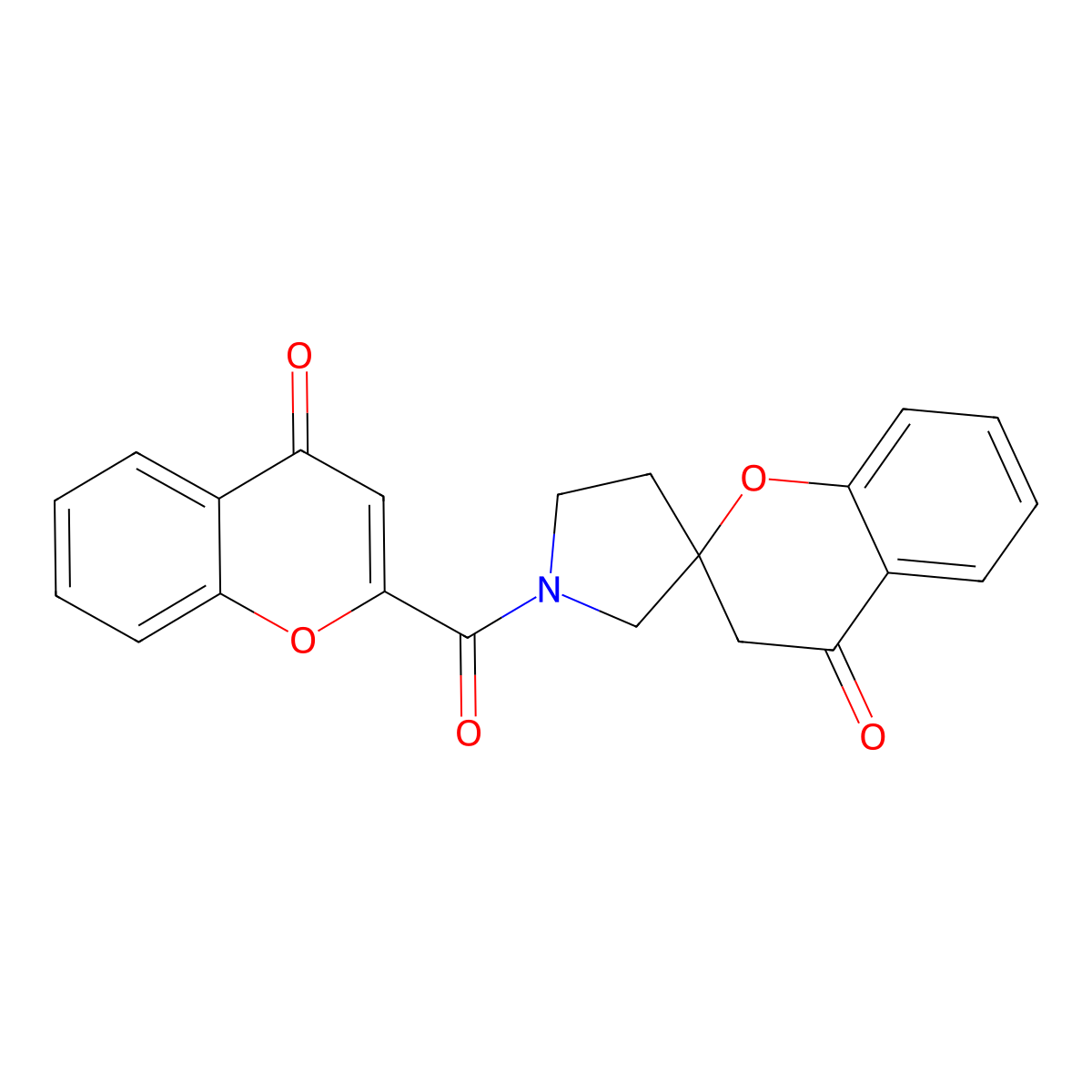 1'-(4-oxo-4H-chromene-2-carbonyl)-3,4-dihydrospiro[1-benzopyran-2,3'-pyrrolidine]-4-one molecular structure, CAS 1448069-33-7