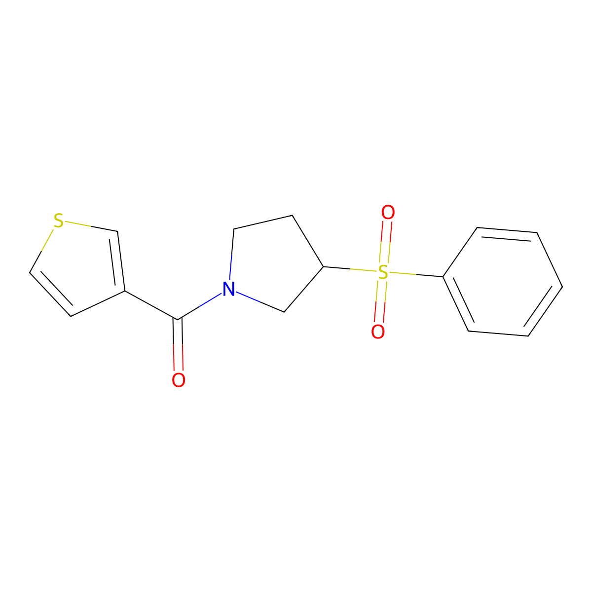 (3-(Phenylsulfonyl)pyrrolidin-1-yl)(thiophen-3-yl)methanone molecular structure, CAS 1448069-42-8