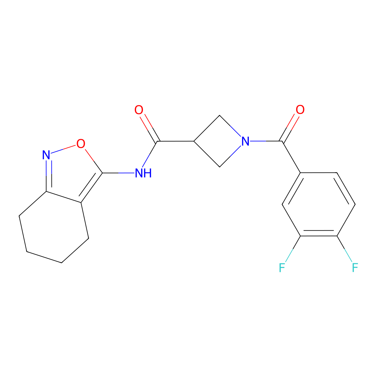 1-(3,4-difluorobenzoyl)-N-(4,5,6,7-tetrahydrobenzo[c]isoxazol-3-yl)azetidine-3-carboxamide molecular structure, CAS 1448069-51-9