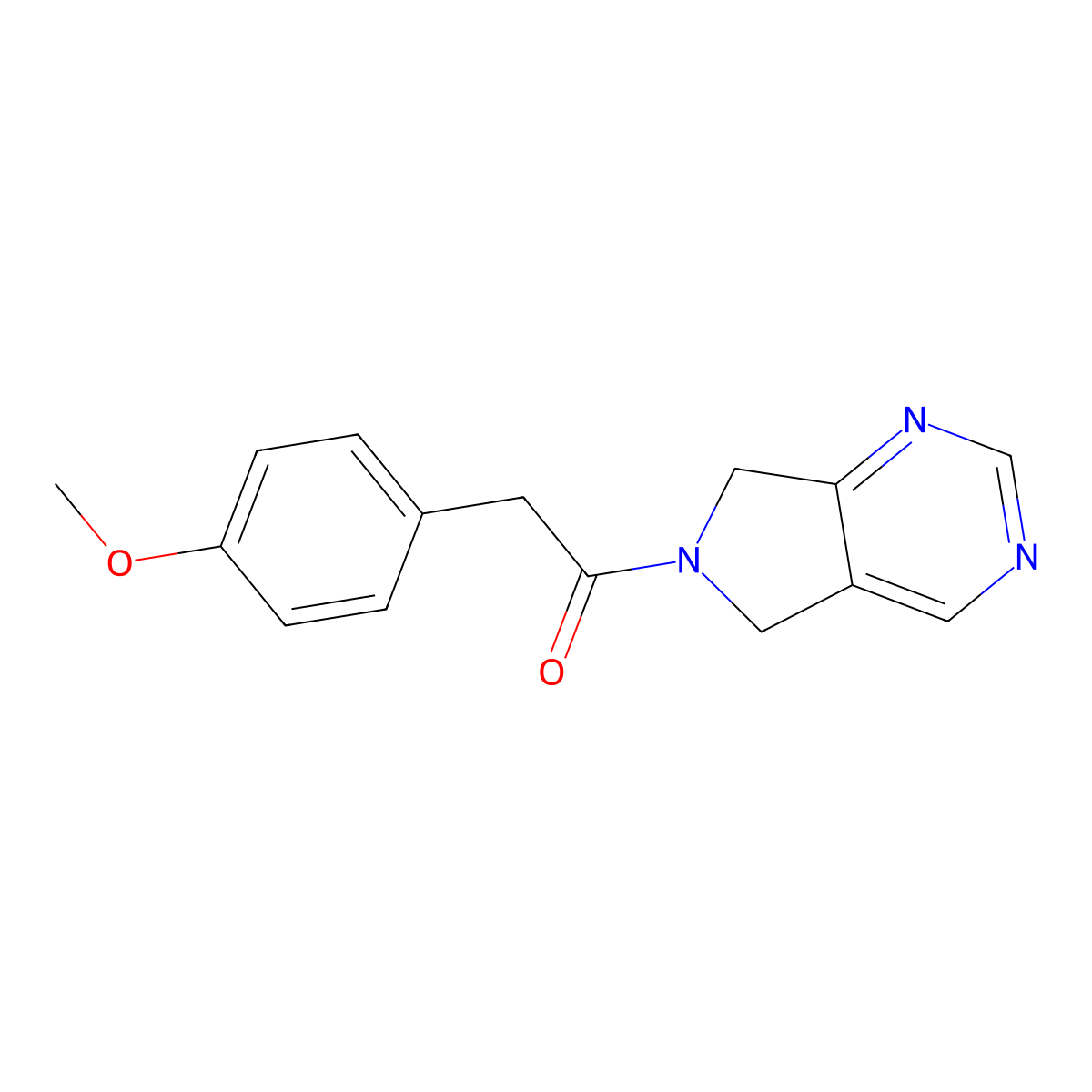 2-(4-methoxyphenyl)-1-(5H-pyrrolo[3,4-d]pyrimidin-6(7H)-yl)ethanone molecular structure, CAS 1448069-55-3