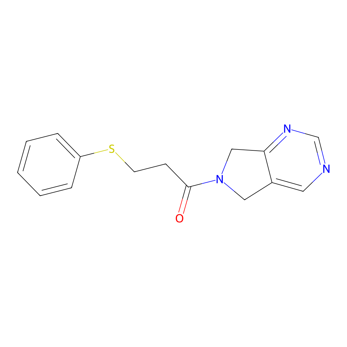 3-(phenylthio)-1-(5H-pyrrolo[3,4-d]pyrimidin-6(7H)-yl)propan-1-one molecular structure, CAS 1448069-60-0