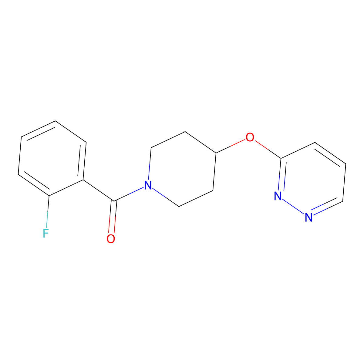 (2-Fluorophenyl)(4-(pyridazin-3-yloxy)piperidin-1-yl)methanone molecular structure, CAS 1448069-66-6