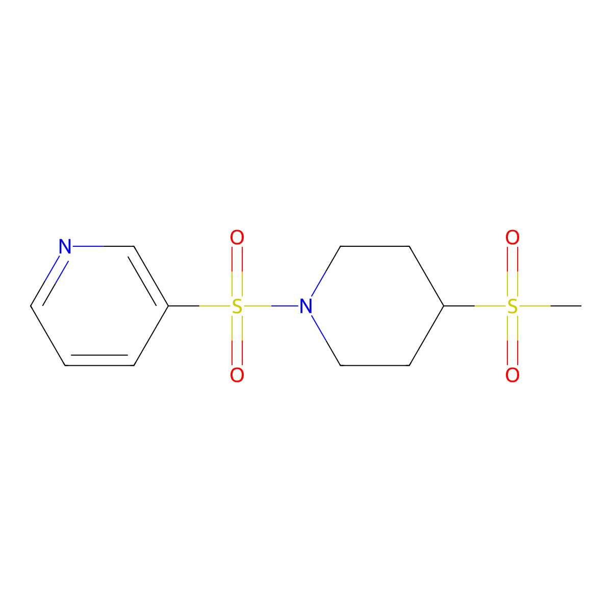 3-((4-(Methylsulfonyl)piperidin-1-yl)sulfonyl)pyridine molecular structure, CAS 1448069-69-9