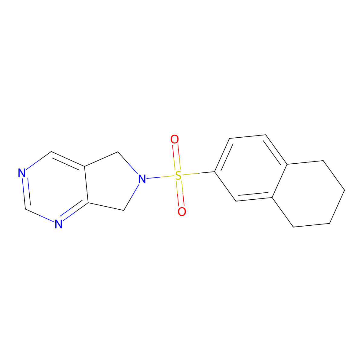 6-((5,6,7,8-tetrahydronaphthalen-2-yl)sulfonyl)-6,7-dihydro-5H-pyrrolo[3,4-d]pyrimidine molecular structure, CAS 1448069-70-2