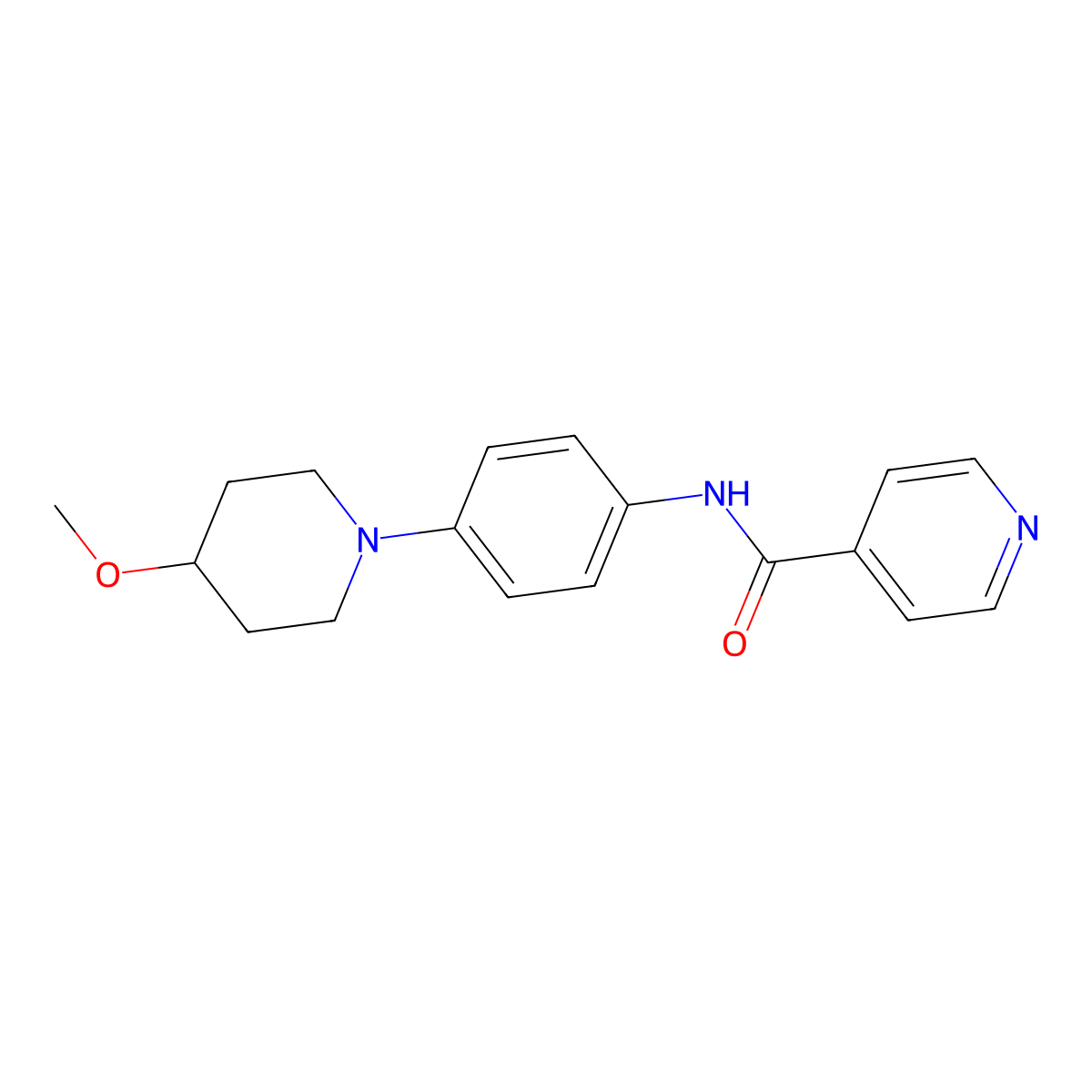 N-(4-(4-methoxypiperidin-1-yl)phenyl)isonicotinamide molecular structure, CAS 1448069-76-8