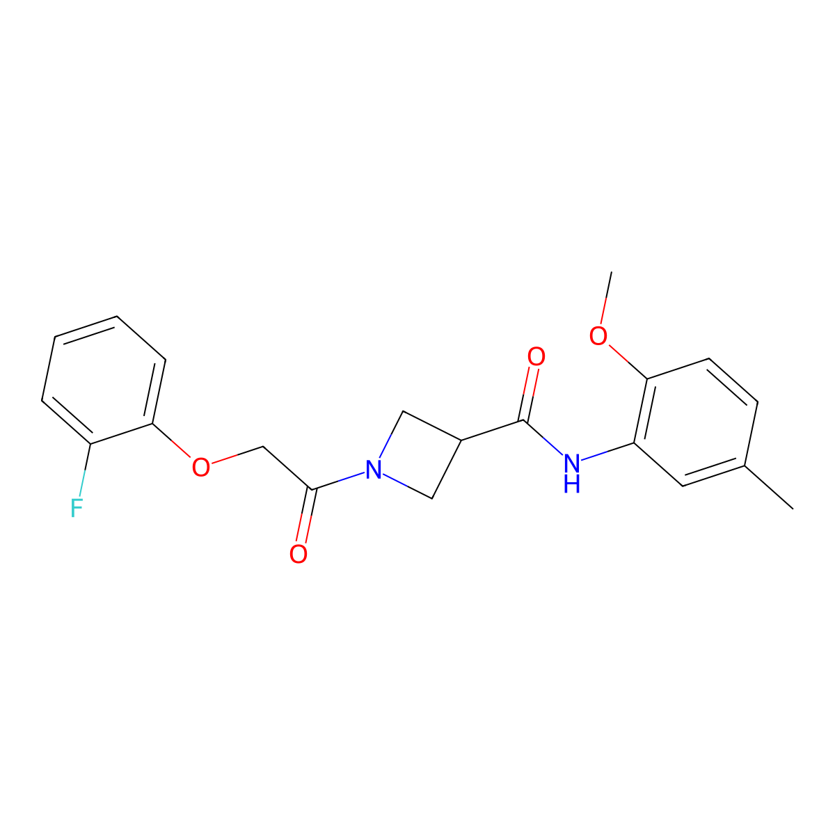 1-[2-(2-Fluorophenoxy)acetyl]-N-(2-methoxy-5-methylphenyl)azetidine-3-carboxamide molecular structure, CAS 1448069-84-8