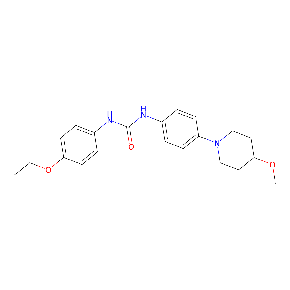 1-(4-Ethoxyphenyl)-3-[4-(4-methoxypiperidin-1-yl)phenyl]urea molecular structure, CAS 1448069-85-9