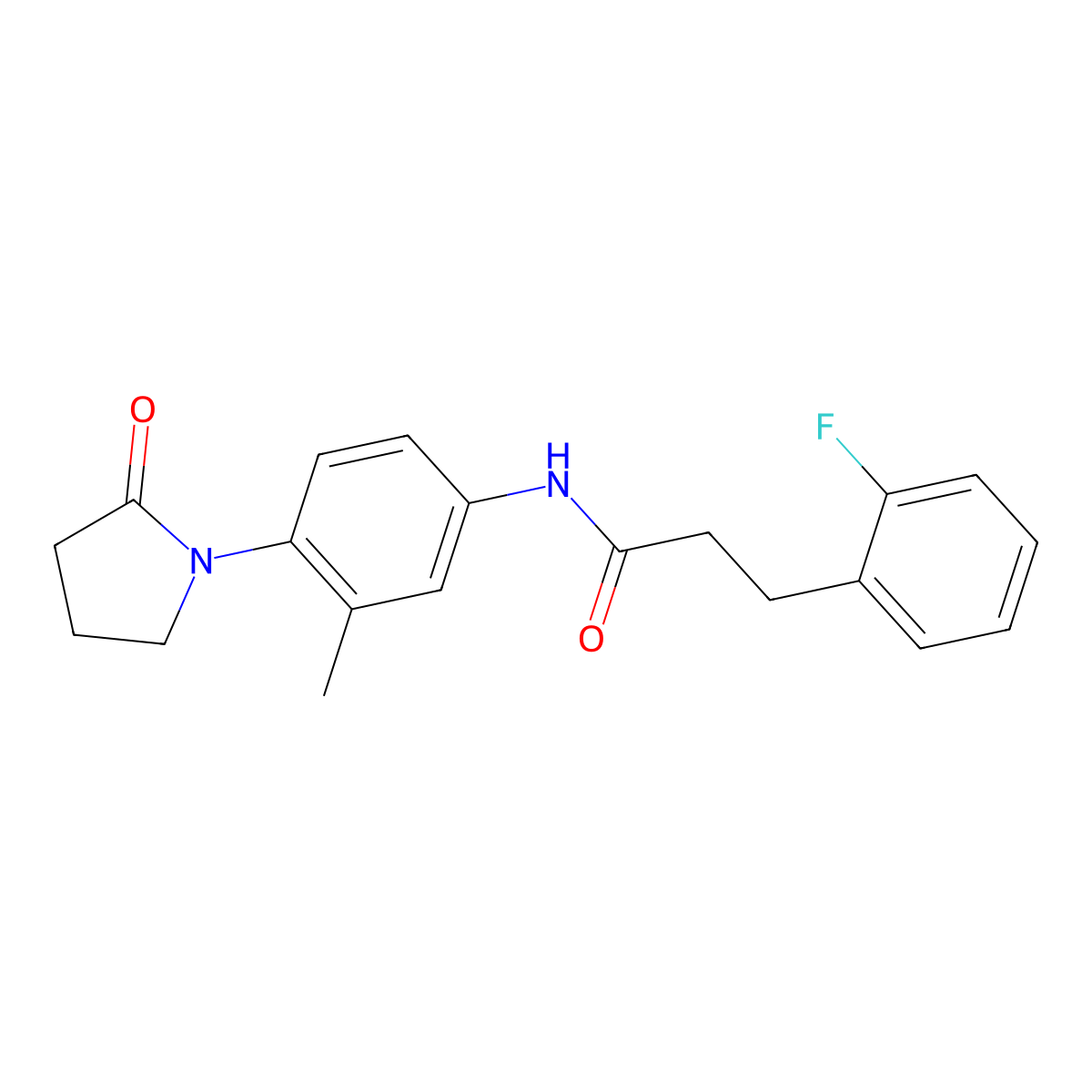 3-(2-Fluorophenyl)-N-[3-methyl-4-(2-oxopyrrolidin-1-YL)phenyl]propanamide molecular structure, CAS 1448069-91-7