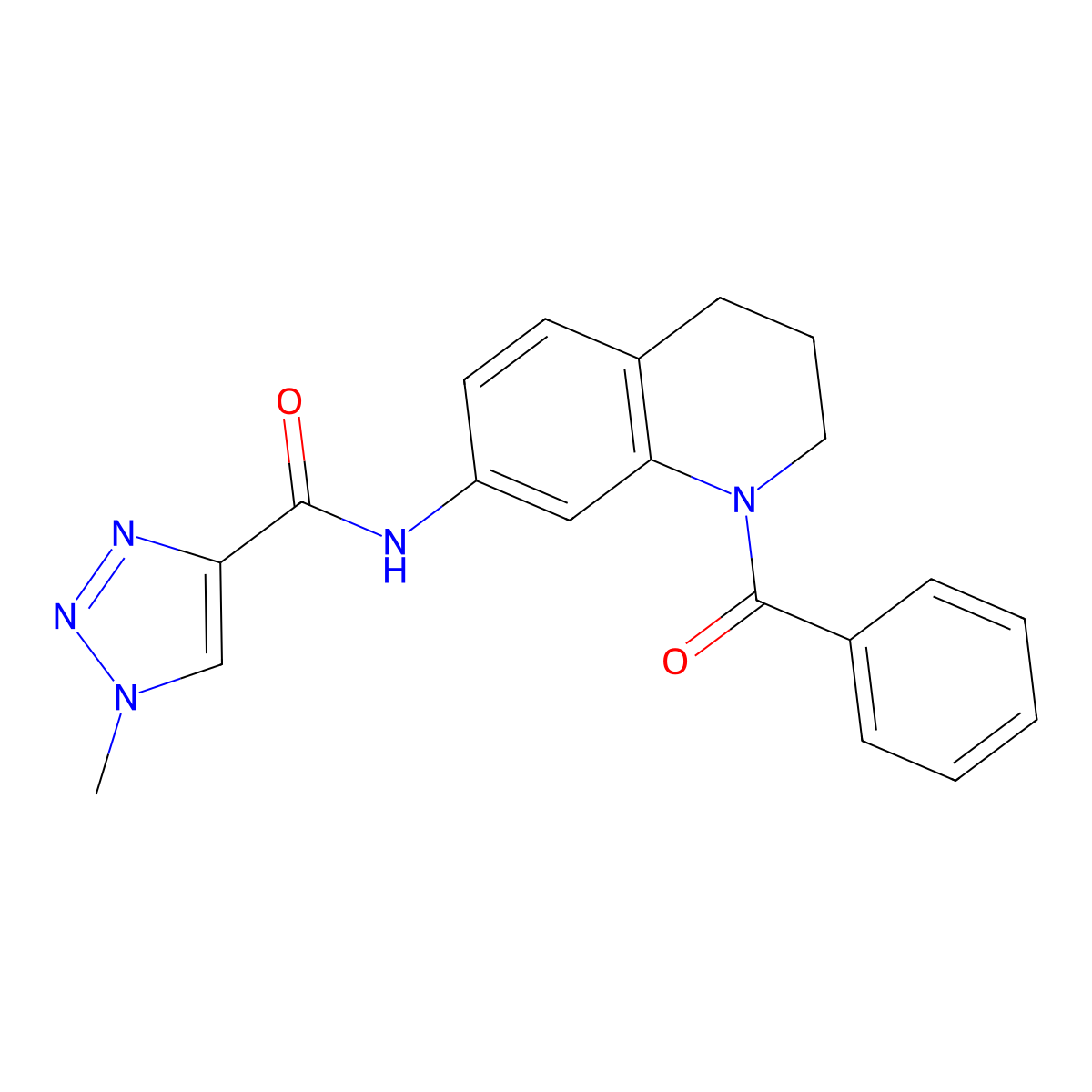 N-(1-benzoyl-1,2,3,4-tetrahydroquinolin-7-yl)-1-methyl-1H-1,2,3-triazole-4-carboxamide molecular structure, CAS 1448070-03-8