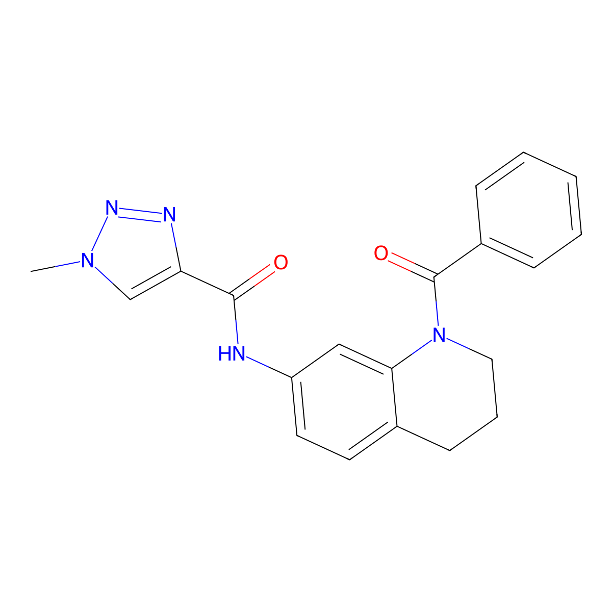N-(1-benzoyl-1,2,3,4-tetrahydroquinolin-7-yl)-1-methyl-1H-1,2,3-triazole-4-carboxamide molecular structure, CAS 1448070-03-8