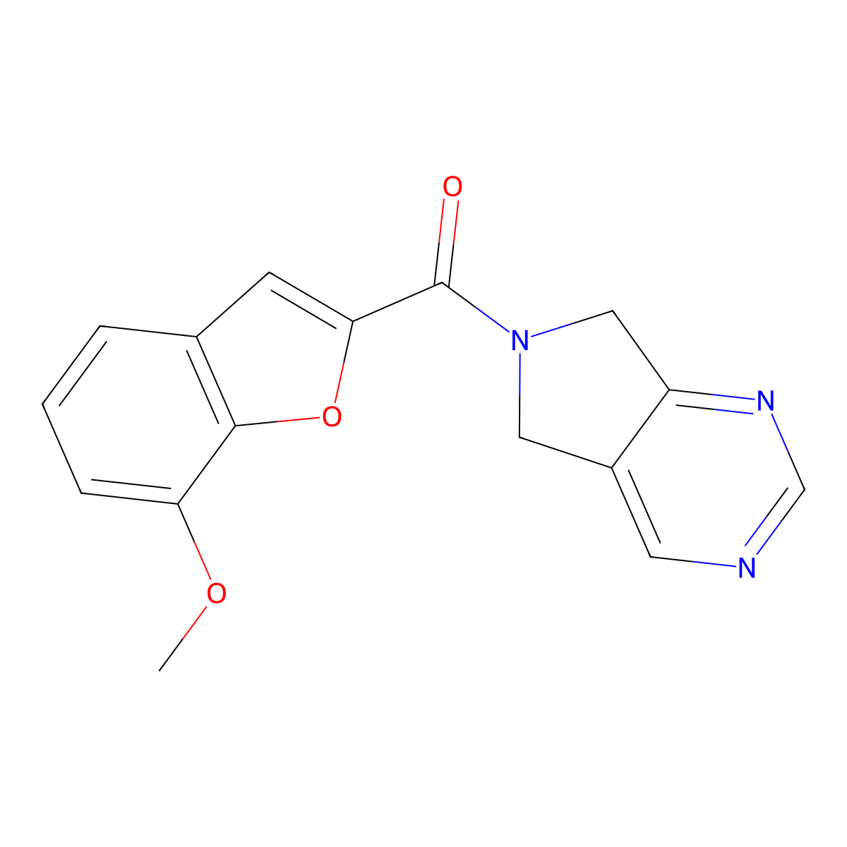(7-methoxybenzofuran-2-yl)(5H-pyrrolo[3,4-d]pyrimidin-6(7H)-yl)methanone molecular structure, CAS 1448070-06-1