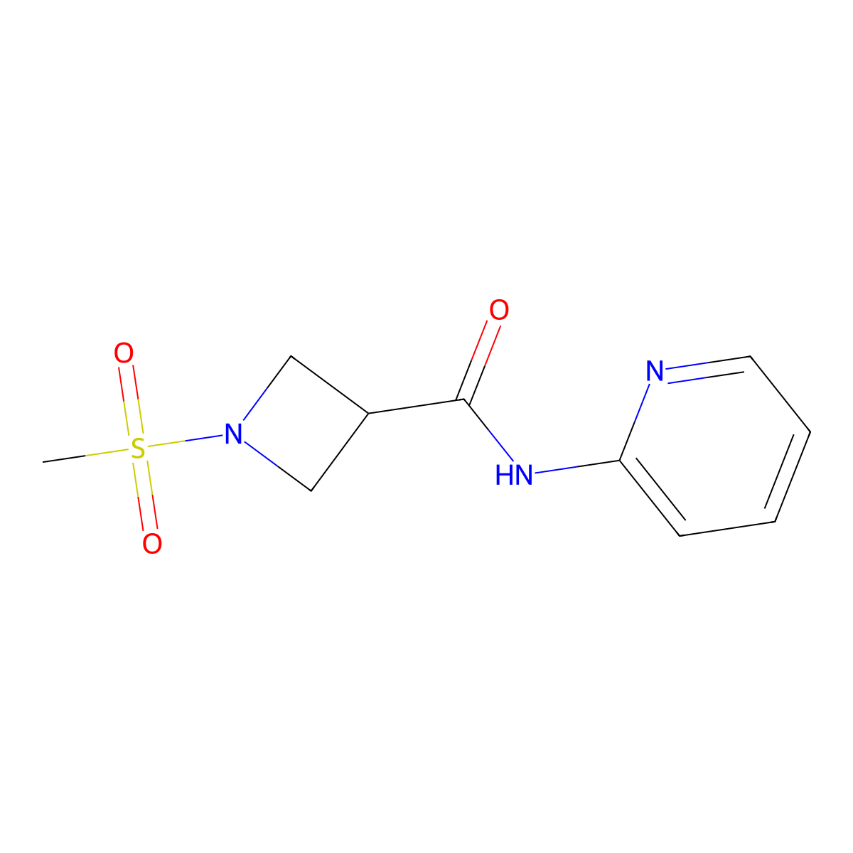 1-(methylsulfonyl)-N-(pyridin-2-yl)azetidine-3-carboxamide molecular structure, CAS 1448070-20-9