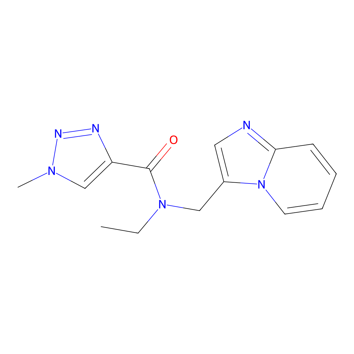 N-ethyl-N-(imidazo[1,2-a]pyridin-3-ylmethyl)-1-methyl-1H-1,2,3-triazole-4-carboxamide molecular structure, CAS 1448070-43-6
