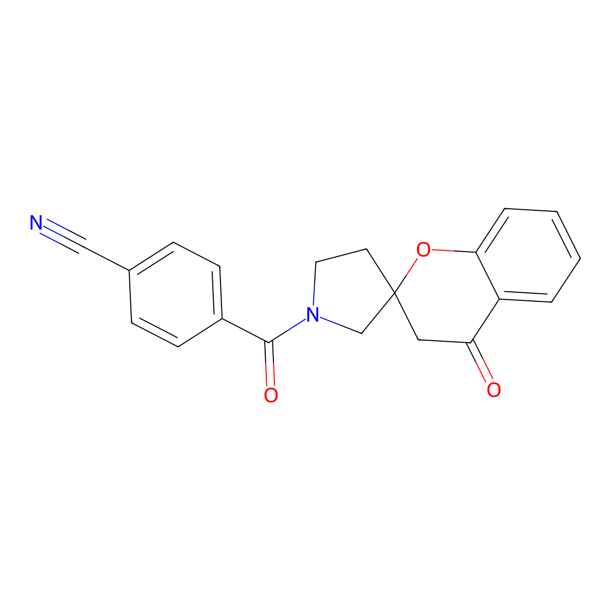 4-(4-Oxospiro[chroman-2,3'-pyrrolidin]-1'-ylcarbonyl)benzonitrile molecular structure, CAS 1448070-53-8