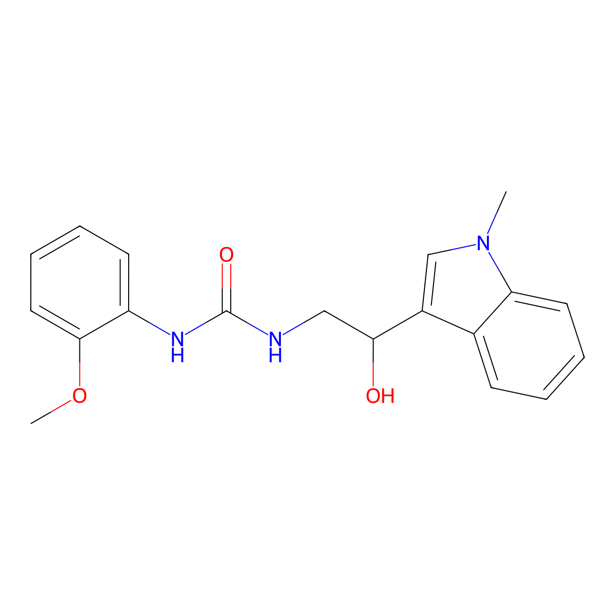 1-(2-hydroxy-2-(1-methyl-1H-indol-3-yl)ethyl)-3-(2-methoxyphenyl)urea molecular structure, CAS 1448070-77-6