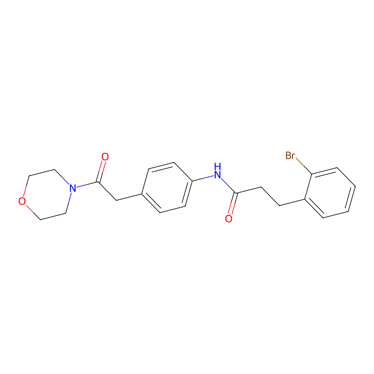 3-(2-bromophenyl)-N-(4-(2-morpholino-2-oxoethyl)phenyl)propanamide molecular structure, CAS 1448070-78-7