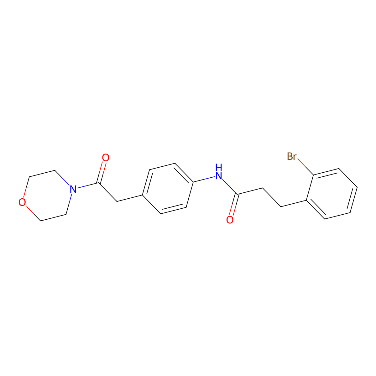 3-(2-bromophenyl)-N-(4-(2-morpholino-2-oxoethyl)phenyl)propanamide molecular structure, CAS 1448070-78-7