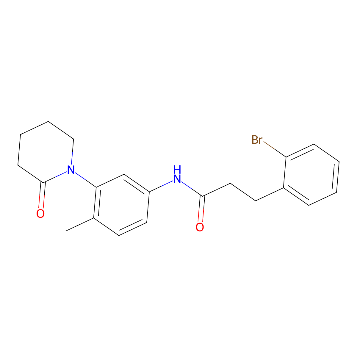3-(2-Bromophenyl)-N-[4-methyl-3-(2-oxopiperidin-1-YL)phenyl]propanamide molecular structure, CAS 1448070-81-2