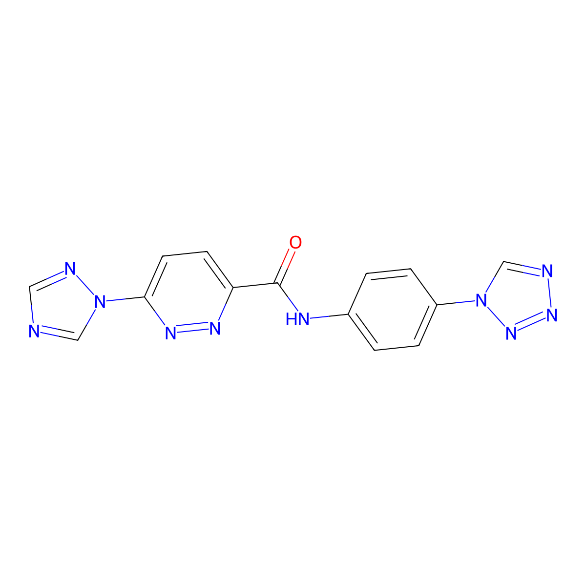 N-(4-(1H-tetrazol-1-yl)phenyl)-6-(1H-1,2,4-triazol-1-yl)pyridazine-3-carboxamide molecular structure, CAS 1448070-82-3