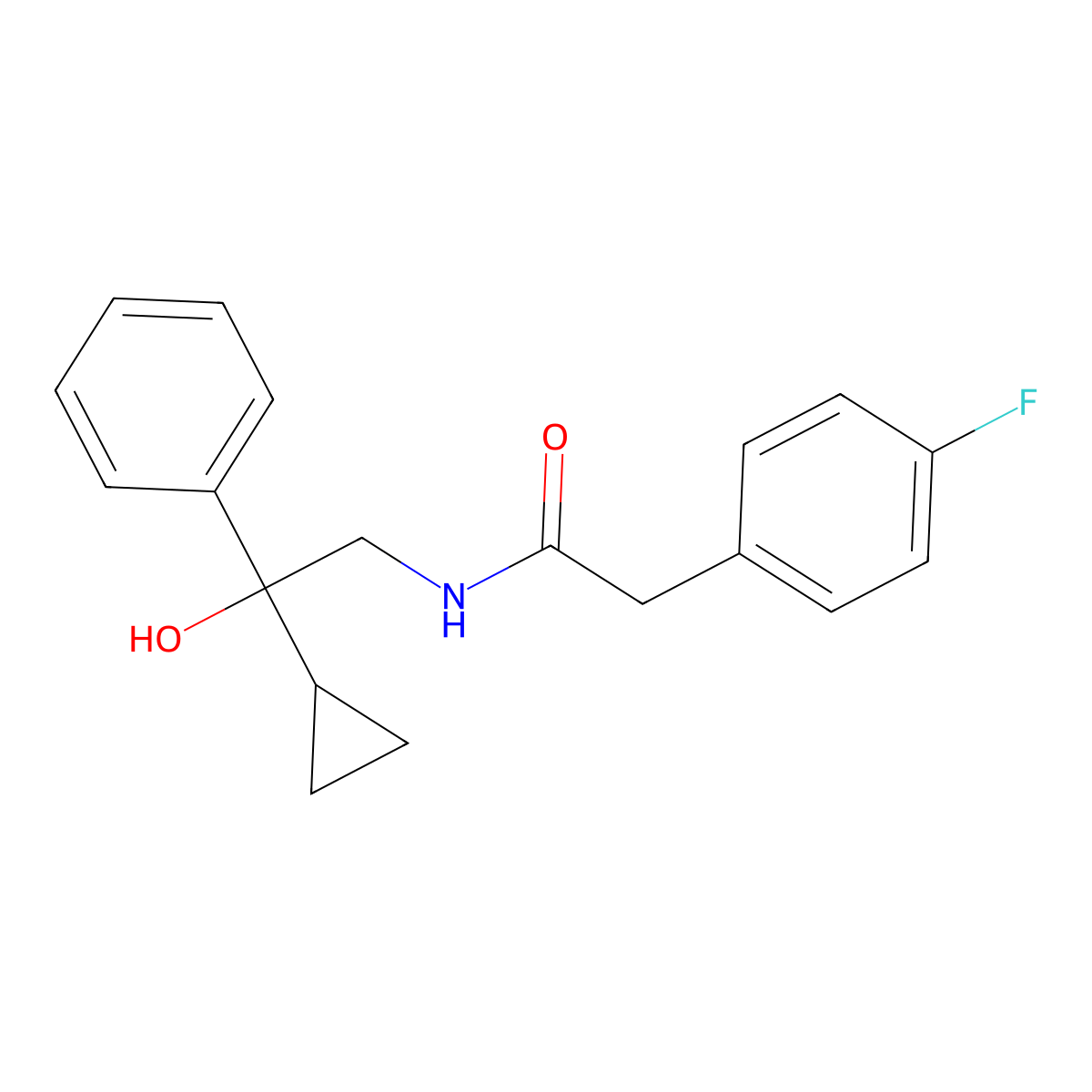 N-(2-cyclopropyl-2-hydroxy-2-phenylethyl)-2-(4-fluorophenyl)acetamide molecular structure, CAS 1448070-90-3