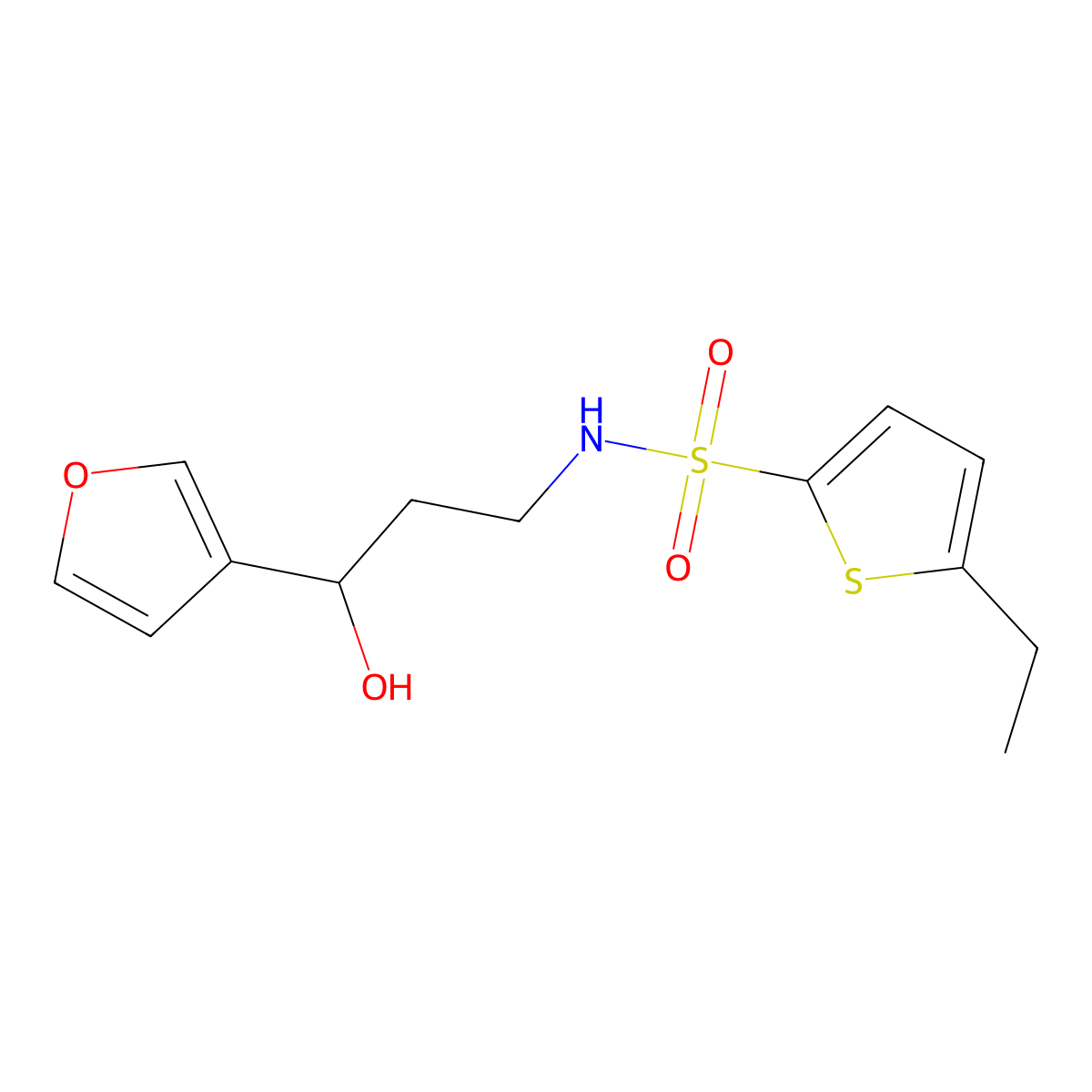 5-Ethyl-N-[3-(furan-3-YL)-3-hydroxypropyl]thiophene-2-sulfonamide molecular structure, CAS 1448070-91-4