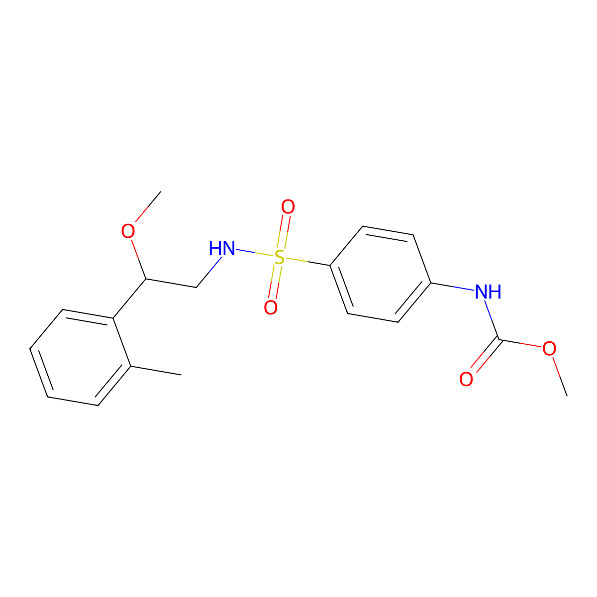 methyl (4-(N-(2-methoxy-2-(o-tolyl)ethyl)sulfamoyl)phenyl)carbamate molecular structure, CAS 1448070-92-5