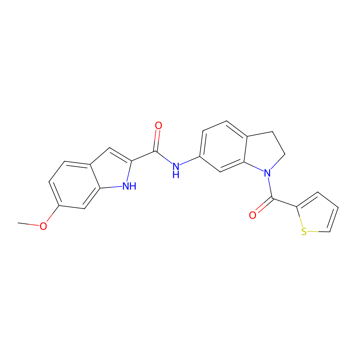 6-methoxy-N-(1-(thiophene-2-carbonyl)indolin-6-yl)-1H-indole-2-carboxamide molecular structure, CAS 1448071-02-0