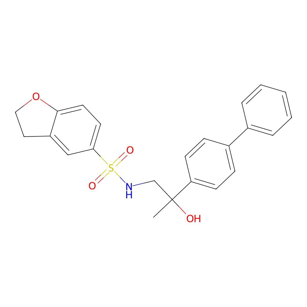N-(2-([1,1'-biphenyl]-4-yl)-2-hydroxypropyl)-2,3-dihydrobenzofuran-5-sulfonamide molecular structure, CAS 1448071-03-1
