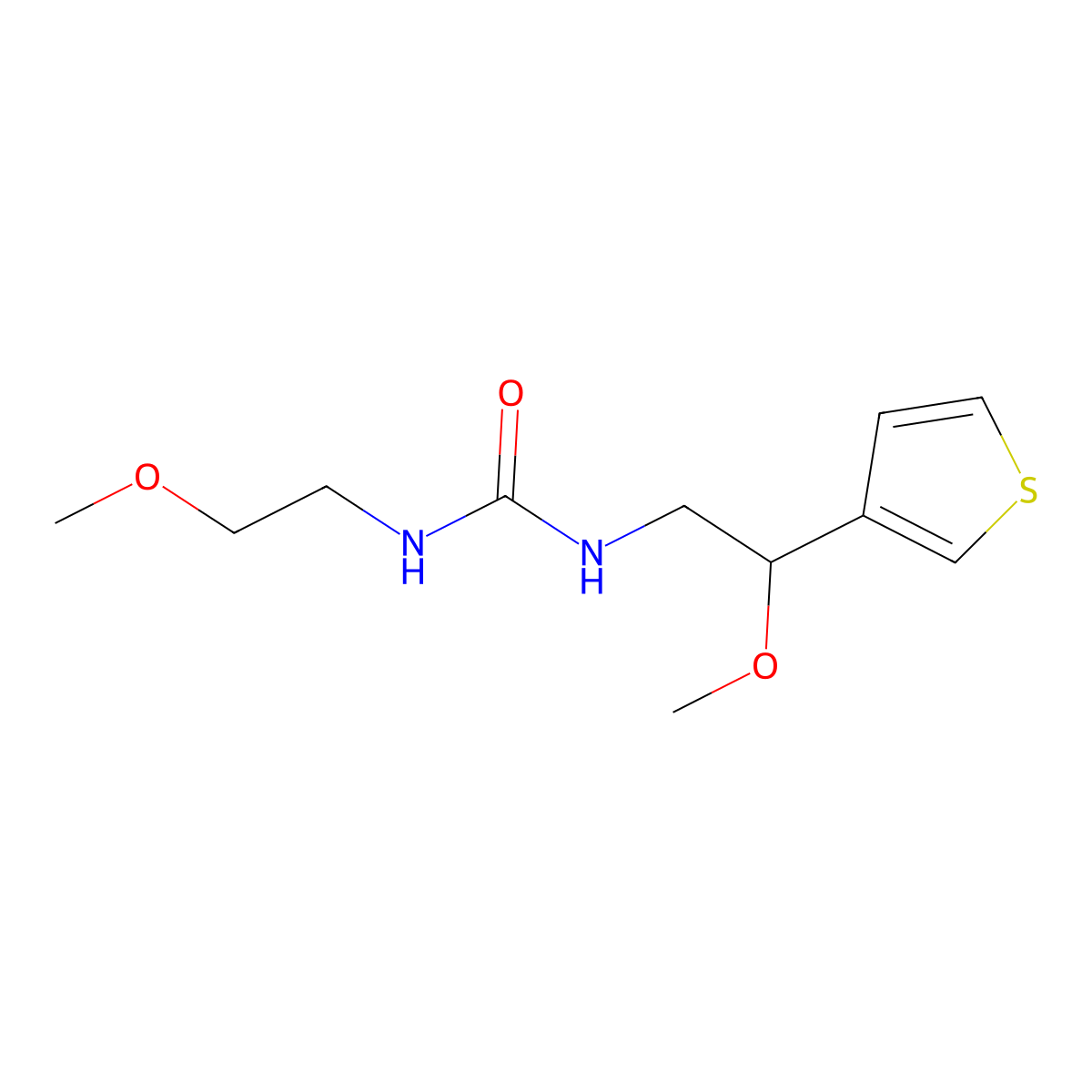 1-(2-Methoxy-2-(thiophen-3-yl)ethyl)-3-(2-methoxyethyl)urea molecular structure, CAS 1448071-15-5