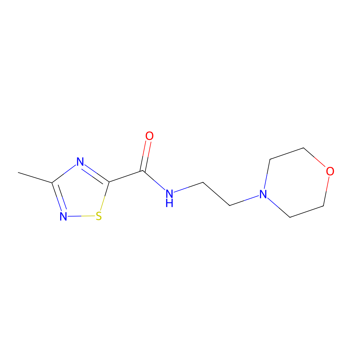 3-methyl-N-(2-morpholinoethyl)-1,2,4-thiadiazole-5-carboxamide molecular structure, CAS 1448071-19-9