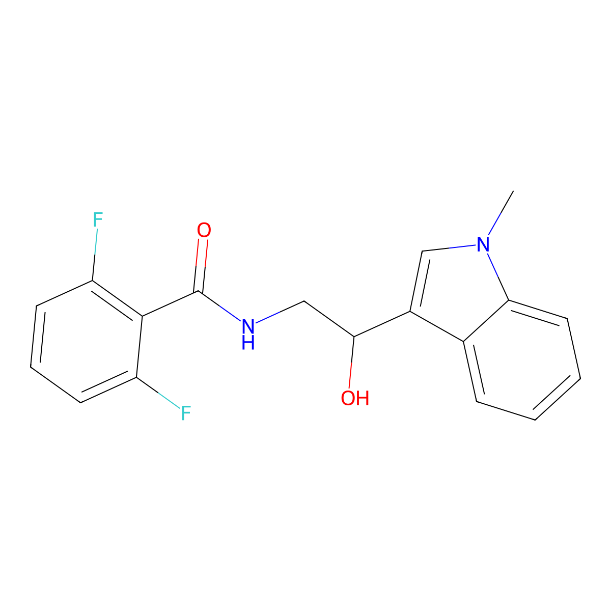 2,6-difluoro-N-[2-hydroxy-2-(1-methyl-1H-indol-3-yl)ethyl]benzamide molecular structure, CAS 1448071-22-4