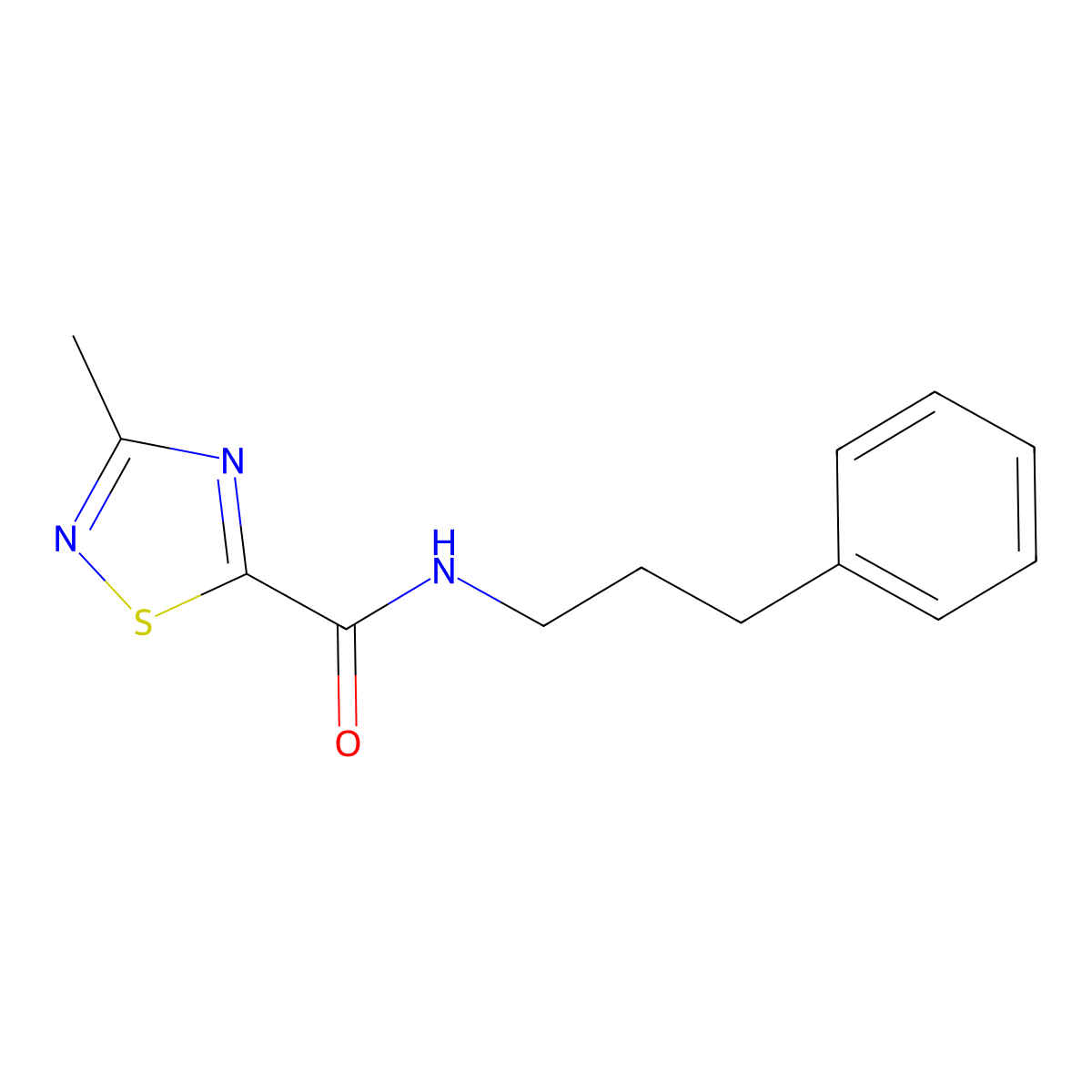 3-methyl-N-(3-phenylpropyl)-1,2,4-thiadiazole-5-carboxamide molecular structure, CAS 1448071-26-8