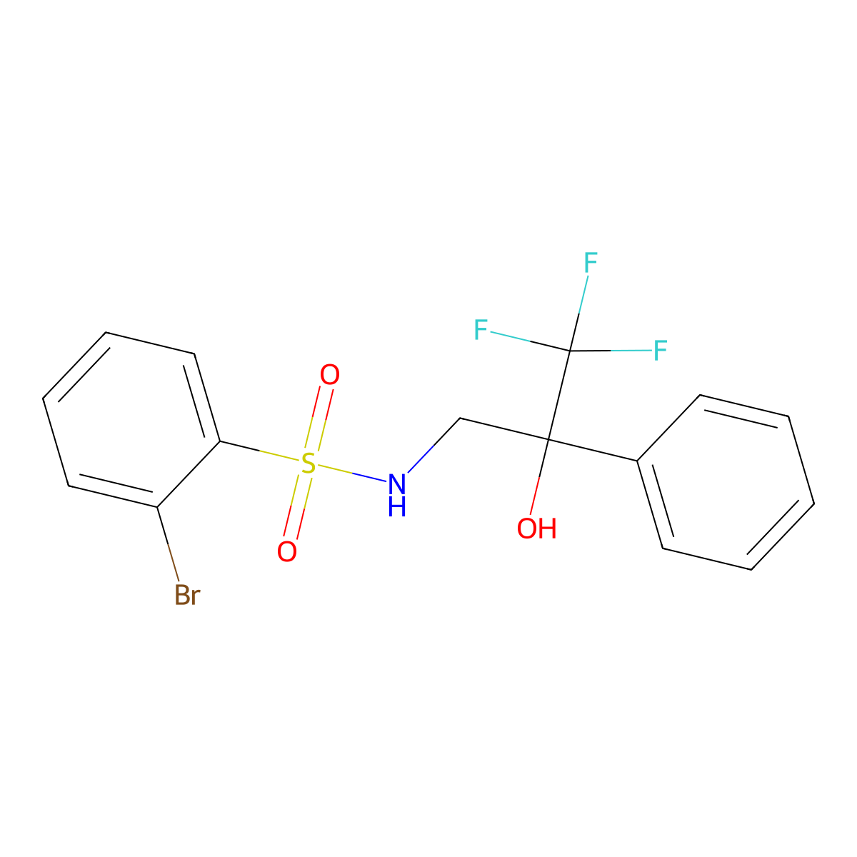 2-bromo-N-(3,3,3-trifluoro-2-hydroxy-2-phenylpropyl)benzenesulfonamide molecular structure, CAS 1448071-27-9