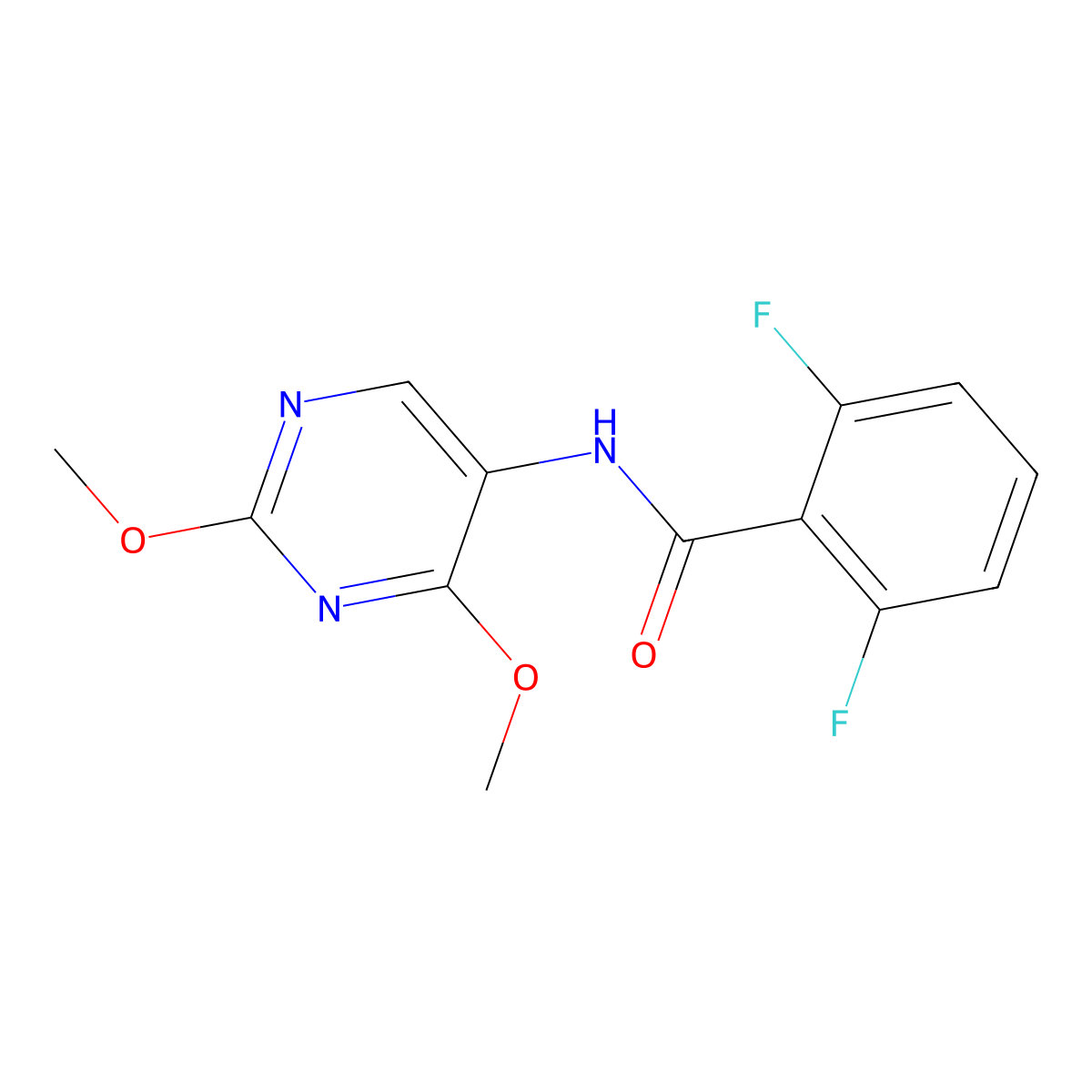 N-(2,4-dimethoxypyrimidin-5-yl)-2,6-difluorobenzamide molecular structure, CAS 1448071-36-0