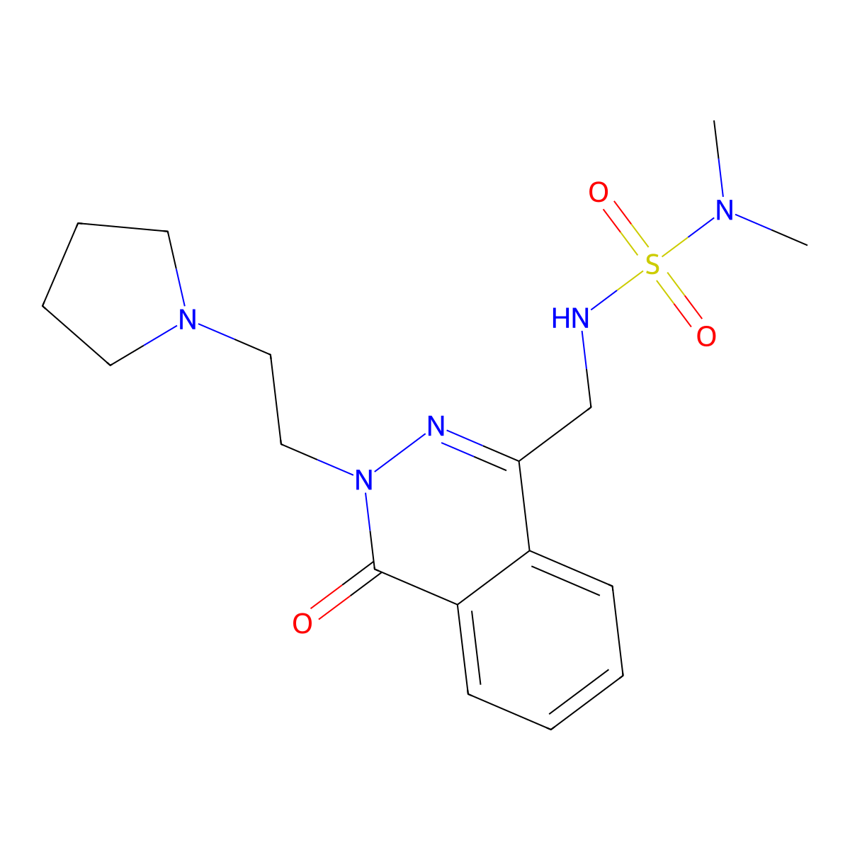 4-{[(Dimethylsulfamoyl)amino]methyl}-2-[2-(pyrrolidin-1-yl)ethyl]-1,2-dihydrophthalazin-1-one molecular structure, CAS 1448071-38-2