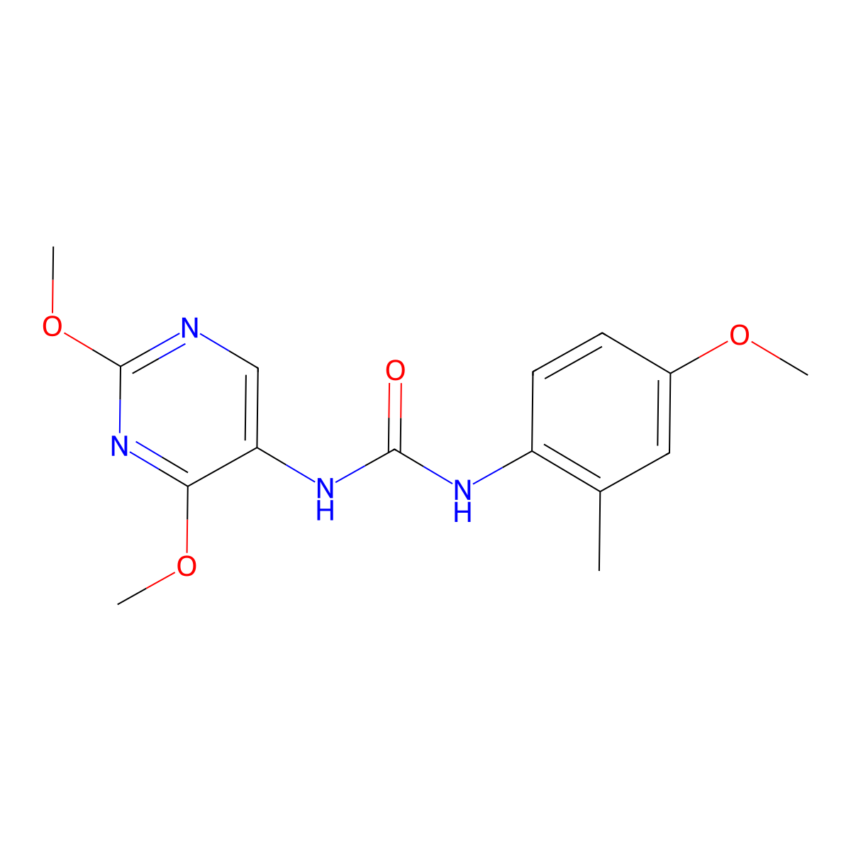 1-(2,4-Dimethoxypyrimidin-5-yl)-3-(4-methoxy-2-methylphenyl)urea molecular structure, CAS 1448071-40-6
