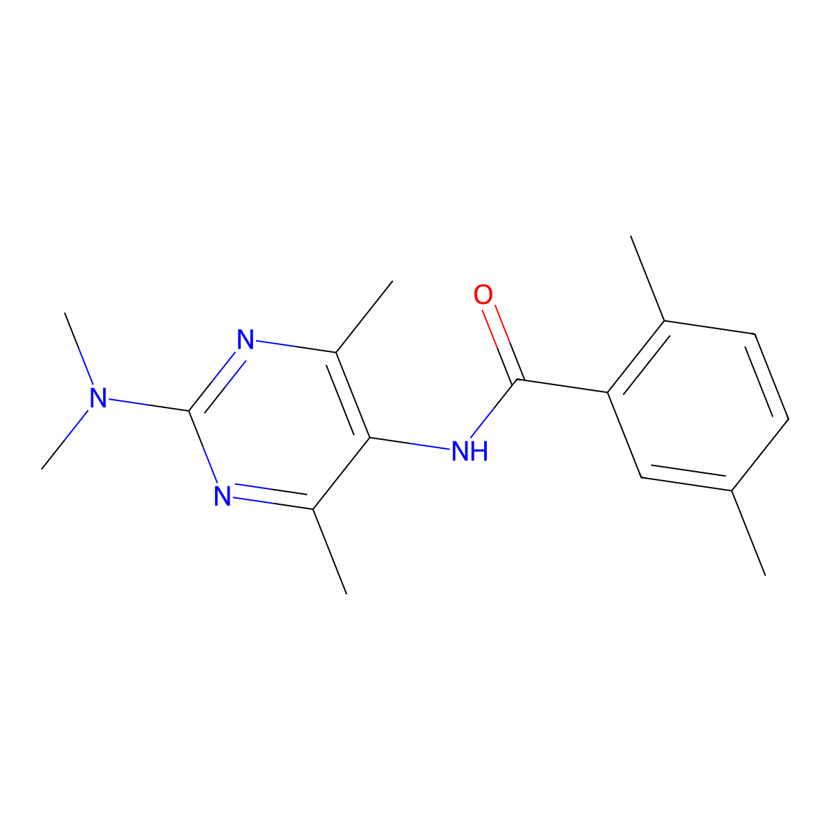 N-[2-(Dimethylamino)-4,6-dimethylpyrimidin-5-YL]-2,5-dimethylbenzamide molecular structure, CAS 1448071-42-8