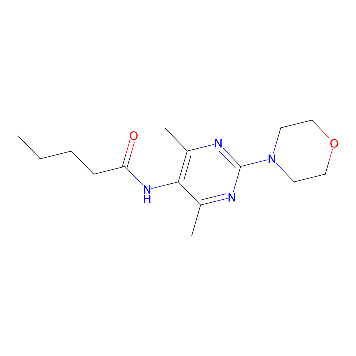 N-(4,6-dimethyl-2-morpholinopyrimidin-5-yl)pentanamide molecular structure, CAS 1448071-45-1